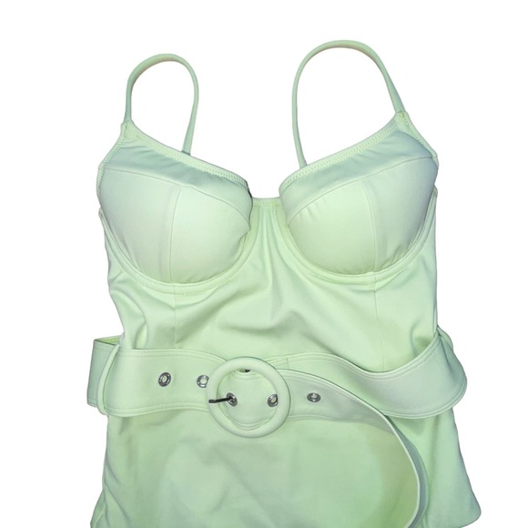 Jonathan SIMKHAI Noa Belted Underwire One Piece Swimsuit LIME XS - Picture 14 of 14